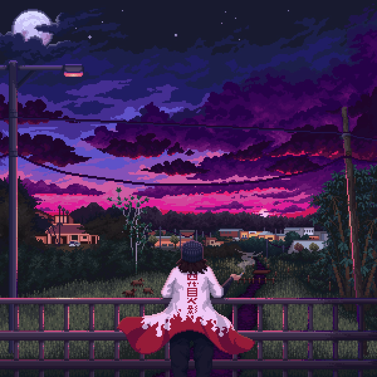 A girl gazes at a beautiful sunset