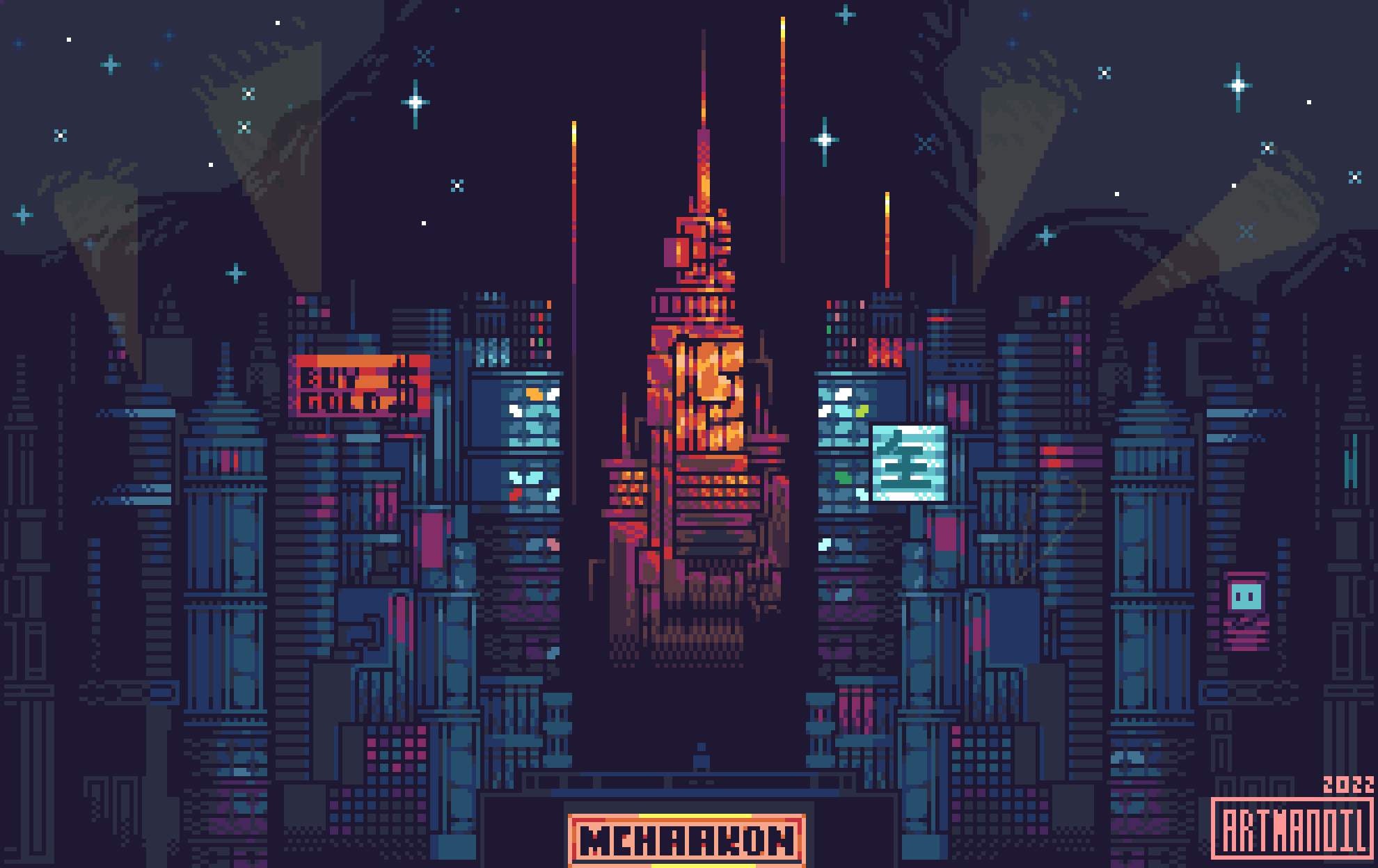 Cozy city night scene